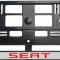 Set 2 bucati, suport numar inmatriculare Seat Red