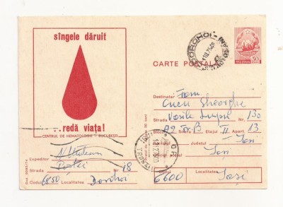 RF27 -Carte Postala- Centrul de hematologie, Bucuresti, circulata 1975 foto