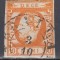 ROMANIA 1871 LP 31 REGELE CAROL I CU BARBA 10 BANI PORTOCALIU STAMPILAT BRAILA T 6
