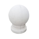 Bolard alb din beton rotund neted cu picior &ndash; 35 cm
