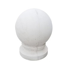 Bolard alb din beton rotund neted cu picior &ndash; 35 cm