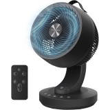 Ventilator de masa silentios SONGMICS cu telecomanda, 8 viteze, negru