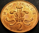 Cumpara ieftin Moneda 2 (TW0) NEW PENCE- ANGLIA / MAREA BRITANIE, anul 1971 *cod 563 = UNC, Europa, Bronz