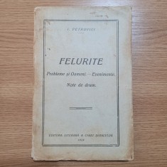 I. Petrovici - Felurite. Probleme si oameni. Evenimente. Note de drum (1928)