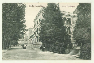 cp Herculane : Hotel Ferdinand - circulata 1930, timbre foto