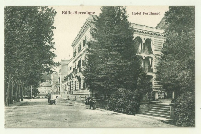 cp Herculane : Hotel Ferdinand - circulata 1930, timbre