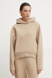 BOSS bluza femei, culoarea bej, cu glugă, melanj, 50532026