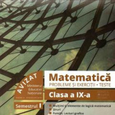 Matematica. Probleme si exercitii. Teste - Clasa 9 Sem.1 - Marius Burtea, Georgeta Burtea