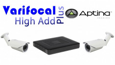 Kit Supraveghere Video 2 camere profesionale 2 MP varifocale 40m infrarosu lentila, DVR 4 canale foto