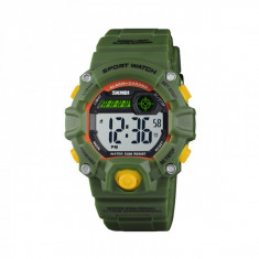 Ceas de copii sport SKMEI 1484 waterproof 5ATM cronograf, alarma, data si iluminare cadran, verde foto