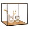 Raft de perete Vita, efect stejar, cadru negru 36x36x36 cm