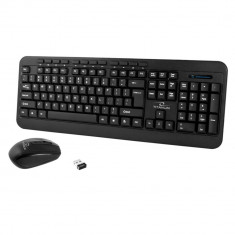 Kit tastatura multimedia fara fir si mouse wireless , Titanum Akron, 2.4 GHz, 1600 DPI, 3 butoane si scroll, negru foto