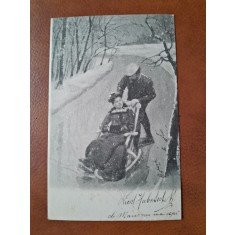 Fotografie tip carte postala, la sanius, inceput de secol XX