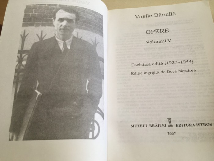 VASILE BANCILA,OPERE 5 ESEISTICA1937-1944 SEMNIFICATIA ARDEALULUI și alte eseuri