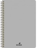 Caiet A4 80 file matematica, spira, coperta plastic, ECADA, culoare gri