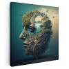 Tablou conceptual ziua internationala a pamantului, verde 1645 Tablou canvas pe panza CU RAMA 40x40 cm