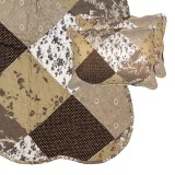 Cumpara ieftin Cuvertura textil matlasat maro alb Flowers 180x250 cm