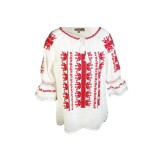 Bluza tip ie dama RM 128, marime M, alb/rosu bordo