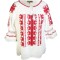 Bluza tip ie dama RM 128, marime 2XL, alb/rosu bordo