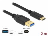 Cablu USB 3.2-A Gen2 la USB type C T-T 2m, Delock 84004