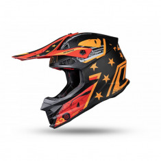 MBS Casca motocross/enduro Ufo Intrepid, negru/portocaliu/rosu mat, marimea XL, Cod Produs: HE152XL