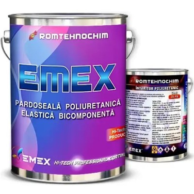 Pachet Pardoseala Poliuretanica Elastica &amp;ldquo;Emex&amp;rdquo; - Negru - Bid. 20 Kg + Intaritor 3.60 Kg foto