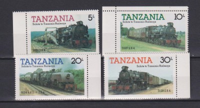 TANZANIA TRENURI 1985 MI. 268-271 MNH foto
