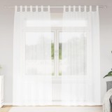 Perdele cu perdele 2 pcs Alb 140 x 245 cm Poliester