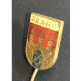 ISGSTR1 Insignă veche tip ac de rever Praha (Praga Cehoslovacie) - stemă emailată