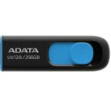 MEMORIE USB 3.2 ADATA 256GB, retractabila, carcasa plastic, negru / albastru, &quot;AUV128-256G-RBE&quot; (timbru verde 0.03 lei)