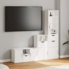 VidaXL Unități TV 4 piese cu depozitare ODDA din lemn masiv de pin alb 3365381
