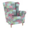 Fotoliu textil patchwork Charlot 86x105x72 cm