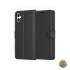 Husa Portofel Piele Techsuit Neagra pentru Samsung Galaxy A05 A055, Functie Stand, Inchidere Magnetica
