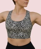 Bustieră Sport din Microfibră &ndash; Suport Ridicat, Confort și Respirabilitate pentru Antrenamente - M - negru-gri