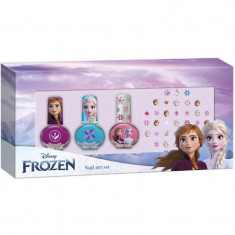Set manichiura pentru fetite Frozen, 4 ml, 3 lacuri, 36 stickuri, 3 ani+