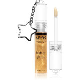 NYX Professional Makeup Butter Gloss lip gloss (editie limitata) culoare 25k Gold + Keychain 13 ml