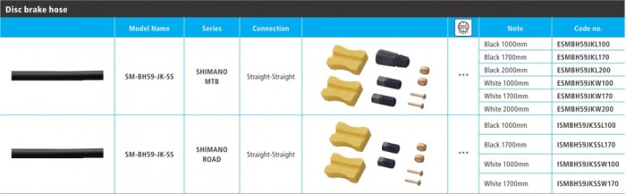Furtun Hidraulic Shimano Sm-Bh59-Jk, 1700Mm Negru (Ajustabil), Conector Drept Pe... Cod:ESMBH59JKL170