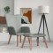 vidaXL Scaun de relaxare cu taburet, gri deschis, catifea 327666