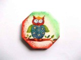 Magnet bufnita pe creanga de copac, element decorativ frigider 32556