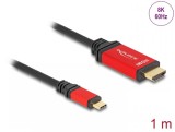 Cablu USB type C la HDMI (DP Alt Mode) 8K60Hz/4K240Hz T-T HDR 1m, Delock 80095