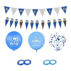 Set aniversar de 41 piese Herefun, latex, carton, multicolor