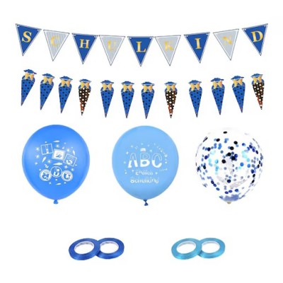 Set aniversar de 41 piese Herefun, latex, carton, multicolor foto