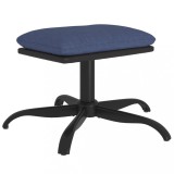 Cumpara ieftin Taburet, albastru, 60x60x36 cm, material textil si piele eco