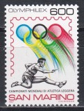San Marino 1987 - Campionatele Mondiale de Atletism și Expoziția Filatelică Internațională &bdquo;OLYMPHILEX `87&rdquo; - Roma, MNH
