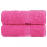 vidaXL Prosoape oaspeți premium SOLUND 2 buc. roz 30x50 cm 600 gsm
