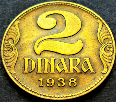 Moneda istorica 2 DINARI / DINARA - YUGOSLAVIA, anul 1938 * cod 5369 foto