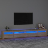 Comoda TV cu lumini LED, stejar sonoma, 270x35x40 cm GartenMobel Dekor, vidaXL