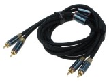 Cablu RCA mufă x2 5m - Aurit Negru