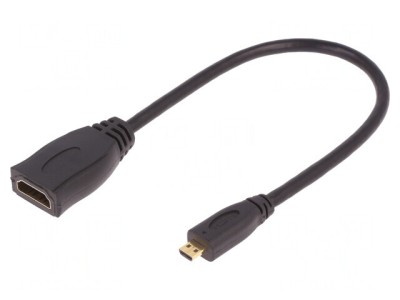 Cablu HDMI 1.4 micro HDMI 0.2m Negru foto