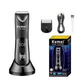 Aparat de ras Kemei-1840, barba si corp, inghinal, IPX7, wireless, Led, 6000 rpm